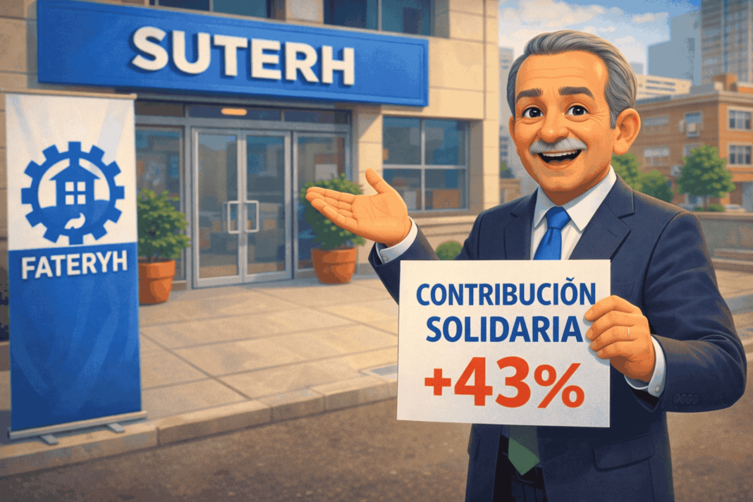 FATERYH informa que aumenta un 43% la contribución solidaria