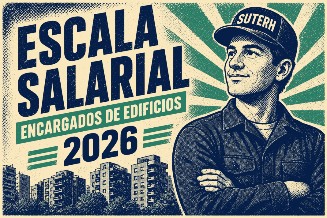 Escala salarial encargados de edificios 2026 — valores actualizados mes por mes